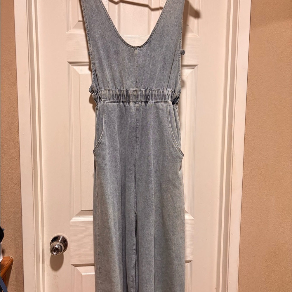Denim Sleeveless Jumpsuit